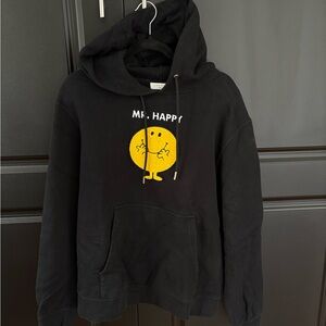 Sandro Black Hoodie with White Graphic